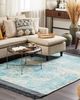 Teppich Viskose hellblau beige 160 x 230 cm cm orientalisches Muster Kurzflor AKARSU Bild 3