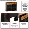 Kommode HWC-N28, Schrank, Rollen 2 Schubladen, 3D-Struktur Industrial Retro Metall Holz 90x100x40cm ~ schwarz, natur Bild 2