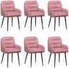 vidaXL Esszimmerstühle 6 pcs Samt (V) Rosa 59 x 59,5 x 90 cm 3428250 Bild 2