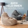 Lumaland Relax Set Cord – Sitzsack Giant + Pouf | Besser als Sofa, Sessel & Co. | XXL Bean Bag + Sitzpouf Hocker mit Füllung (EPS Perlen) für Indoor | Bodensofa für Wohnzimmer, Schlafzimmer & Gaming Bild 3