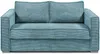 Vente-unique - LORETO Sofa SamtStoff Blau - B 223 cm95 cm x H 90 cm x L 195 cm Bild 2