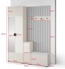 Garderoben-Set Ritmo version 8 – gefräste Kleiderschrank mit Polsterplatten, Schuhschrank, für Flur und Eingangsbereich (cashmere, Trinity 14), 225 x 40 x 170 cm Bild 2