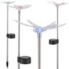 6x RGB LED Solarleuchte, Edelstahl, Kristalle, Schmetterling Bild 3