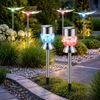 6x RGB LED Solarleuchte, Edelstahl, Kristalle, Schmetterling Bild 2