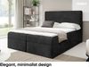 MEBLINI Boxspringbett mit Bettkasten - 200x200 - H3/Schwarz Cordstoff - TALIA - Gepolstert Doppelbett mit Matratze und Topper - Polsterbett mit Stauraum - Bett mit Kopfteil - Stauraumbett Bild 3