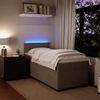 vidaXL Boxspringbett mit Matratze Hellgrau 100x200 cm Samt 3288528 Bild 4