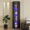 Schwarze Vitrine mit LED-Farblicht & Glastüren, 40x29x170 cm Bild 2
