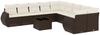 vidaXL 11-tlg. Garten-Sofagarnitur mit Kissen Braun Poly Rattan 3221922 Bild 2