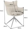 riess-ambiente Drehstuhl VOGUE taupe/schwarz - Kunstleder, Metall, 360° drehbar, mit Armlehne (Einzelartikel, 1 St), moderner Polsterstuhl - ideal für Ess-, Arbeits-, Wohnzimmer & Büro Bild 4