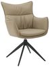 riess-ambiente Drehstuhl VOGUE taupe/schwarz - Kunstleder, Metall, 360° drehbar, mit Armlehne (Einzelartikel, 1 St), moderner Polsterstuhl - ideal für Ess-, Arbeits-, Wohnzimmer & Büro Bild 2
