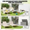 Outsunny Gartenbox UV-beständig Aufbewahrungsbox aus Kunststoff (Auflagenbox mit Holzoptik, 1 St, Wasserdicht Abschließbar Kissenbox), für Garten Balkon Terrasse 106,5 x 43 x 54,5 cm Grau Bild 4