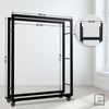 CLP Kaminholzständer Keri mit Rollen aus schwarzem Metall,schwarz 25x100x125 cm Bild 2
