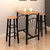 vidaXL Früchstücksbar Hellbraunes Holz Schwarzer Stahl 240095 Bild 5