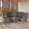 vidaXL 3-tlg. Garten-Lounge-Set mit Kissen Grau Poly Rattan 362178 Bild 1