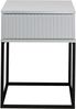 MARLE Nachttisch in Weiß - Moderner Nachtschrank mit Schublade und schwarzem Metallgestell - 40 x 52 x 38,5 cm (B/H/T) Bild 3
