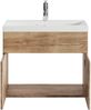 Badplaats Badmöbel Set mit Waschbecken und Unterschrank Montreal 01 60 x 35 cm Braun Eiche - Waschbeckenunterschrank mit Waschbecken Bild 2