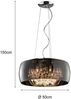 LED Pendelleuchte mit Glas Chrom in Rauchglas Optik & Kristallbehang Ø 50cm Bild 4
