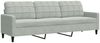 vidaXL 3-tlg. Sofagarnitur mit Kissen und Nackenrollen Hellgrau Samt 3278501 Bild 4