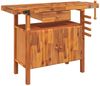 vidaXL Werkbank mit Schublade und Schraubstöcken 124 x 52 x 83 cm Massivholz Akazie 153321 Bild 2