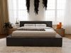 GRAINGOLD Lago Bett 120x200, Polsterbett mit Bettkasten und Kopfteil, Fell-Stoff, Schwarz Bild 3