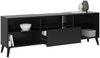 FMD Möbel - DARK 4 - TV/Hifi Lowboard - melaminharzbeschichtete Spanplatte - schwarz - 153,5 x 52 x 31,5cm Bild 4