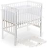 FabiMax Beistellbett Beistellbett Flex 90x55, TÜV geprüft, aus Buchenholz weiß lackiert, stufenlos höhenverstellbar, passend für Boxspringbetten, 2 in 1 Bild 2