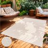 Paco Home Teppich In- & Outdoor, Moderne abstrakte Boho Designs mit 3D Struktur, robust & wetterfest, ideal für Terrasse Wohnzimmer & Küche, Grösse:60x100 cm, Farbe:Creme 2 Bild 2