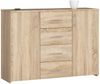 Raumhirsch Furniture Kommode mit 4 Schubladen, zwei Schranktüren, 110 cm breit Holz Schrank, Highboard / Kommode 110 cm, Sideboard Organizer für jeden Raum Bild 5