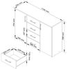 Raumhirsch Furniture Kommode mit 4 Schubladen, zwei Schranktüren, 110 cm breit Holz Schrank, Highboard / Kommode 110 cm, Sideboard Organizer für jeden Raum Bild 3