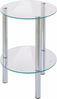 Beistelltisch mit Ablage, Glas/ Stahlrohr verchromt Bild 3