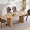 GrandCA HOME Esstisch Ovaler Esstisch im modernen Stil mit Holzmaserungs-Finish (1-St), aus MDF, 180x90 cm, hellbraun Bild 3