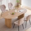 GrandCA HOME Esstisch Ovaler Esstisch im modernen Stil mit Holzmaserungs-Finish (1-St), aus MDF, 180x90 cm, hellbraun Bild 2