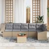 vidaXL Gartensofa-set mit Kissen 7 pcs Beige Poly-Rattan 3347840 Bild 3