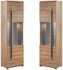 Lomadox Wohnzimmer-Set TURDA-83, (Mega-Spar-Set, 4-St, Couchtisch Highboard Lowboard Sideboard Vitrine Wandregal), Eiche braun Metallgriffe inkl. LED Beleuchtung modern nachhaltig Bild 2