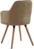 Vente-unique - Stuhl mit Armlehnen - Samt & Metall in Holzoptik - Beige - ELEANA Bild 4