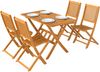Gartenmöbel Set Akazienholz Sitzgruppe 5-teilig Klappbar Tisch mit 4 Klappstühlen Lamellendesign Bild 2
