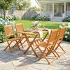 Gartenmöbel Set Akazienholz Sitzgruppe 5-teilig Klappbar Tisch mit 4 Klappstühlen Lamellendesign Bild 3