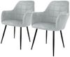 ML-DESIGN Stuhl Esszimmerstuhl ergonomisch & gepolstert Esstischstuhl mit Rückenlehnen (2 St), Wohnzimmerstuhl Grau Samtbezug Metallbeine Küchenstuhl Polsterstuhl Bild 2