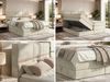 Doppelbett Boxspringbett ORVO KING 200 x 200 cm mit Stauraum, Multipocket-Matratze und Pocket 7 Härtezonen, H3, zwei Bettkästen - Topper Visco - Beige Velvet Bild 2