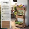 tectake Blumentopf Vertikalbeet Flora, lackiertes Holz, inkl. Pflanzvlies, wetterfest und standsicher Bild 2