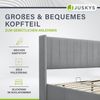Juskys 'Savona' Polsterbett mit Matratze und Stauraum, Samt, Hellgrau, 140x200 cm Bild 3