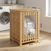 Wäschebox HOF 1 großes Fach 90 Liter - 46x46x67cm, Holz, Natura | Wäschesammler Wäschekorb Wäschesortierer Bild 2