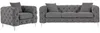 Vente-unique - EDWINA Sofa and armchair set SamtStoff Grau - B 91 cm x H 76 cm x L 106 cm220 cm Bild 2