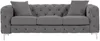 Vente-unique - EDWINA Sofa and armchair set SamtStoff Grau - B 91 cm x H 76 cm x L 106 cm220 cm Bild 3