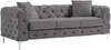 Vente-unique - EDWINA Sofa and armchair set SamtStoff Grau - B 91 cm x H 76 cm x L 106 cm220 cm Bild 4