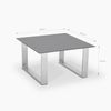 janEven Couchtisch FleatLine Lichtgrau Quadratisch Edelstahl-Kufen 80x80 Bild 3