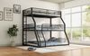 Etagenbett (Dreifach) 90x200 cm – Metallgestell, schwarz, platzsparend mit hohem Rausfallschutz Bild 1