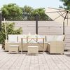 vidaXL 4-tlg. Garten-Sofagarnitur mit Kissen L-Form Beige Poly Rattan 3365327 Bild 3