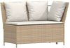 vidaXL 4-tlg. Garten-Sofagarnitur mit Kissen L-Form Beige Poly Rattan 3365327 Bild 5