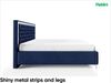 MEBLINI Polsterbett 160x200 mit Lattenrost und Matratze – ARONA SILVER – Blau Samt – Doppelbett mit Bettkasten - Stauraumbett - Kopfteil Bett mit Stauraum Bild 5